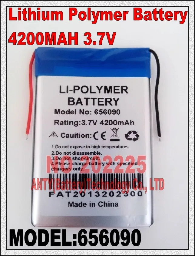 Fedex Free Ship 50pcs/Lot Li ion Polymer Battery 4200mah 3.7v Lithium