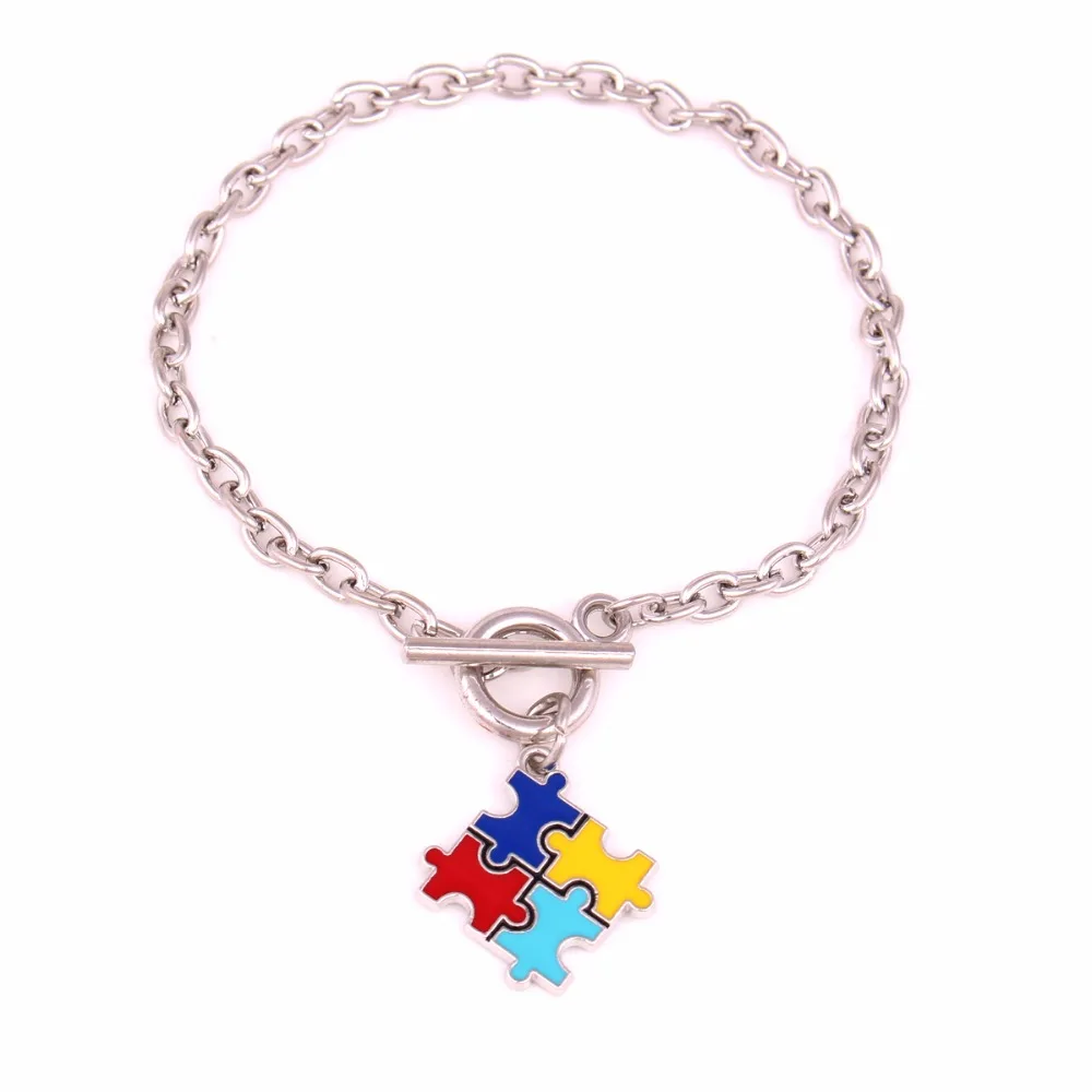 Autism Awareness Jewelry Zinc With Sparkling Multicolored Enamel