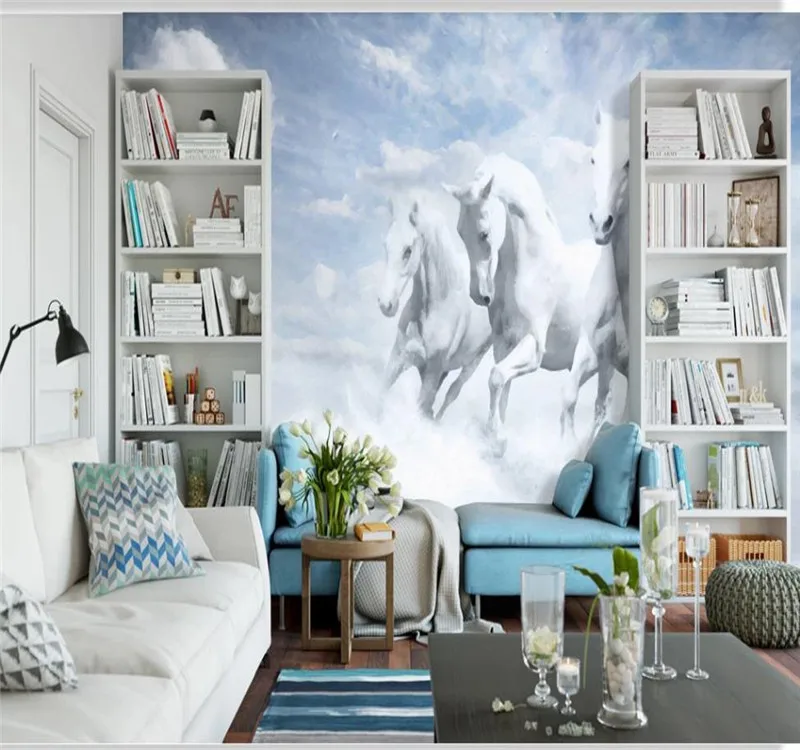 Custom wallpaper modern minimalist dream horse background beautiful living room bedroom decoration waterproof material Custom wallpaper modern minimalist dream horse background beautiful living room bedroom decoration waterproof material