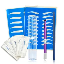 Начинающий микроблейдинг стартовый набор Перманентный макияж бровей Татуировка практика микроблейдинг ручка коробка с 14 иглы лезвия набор