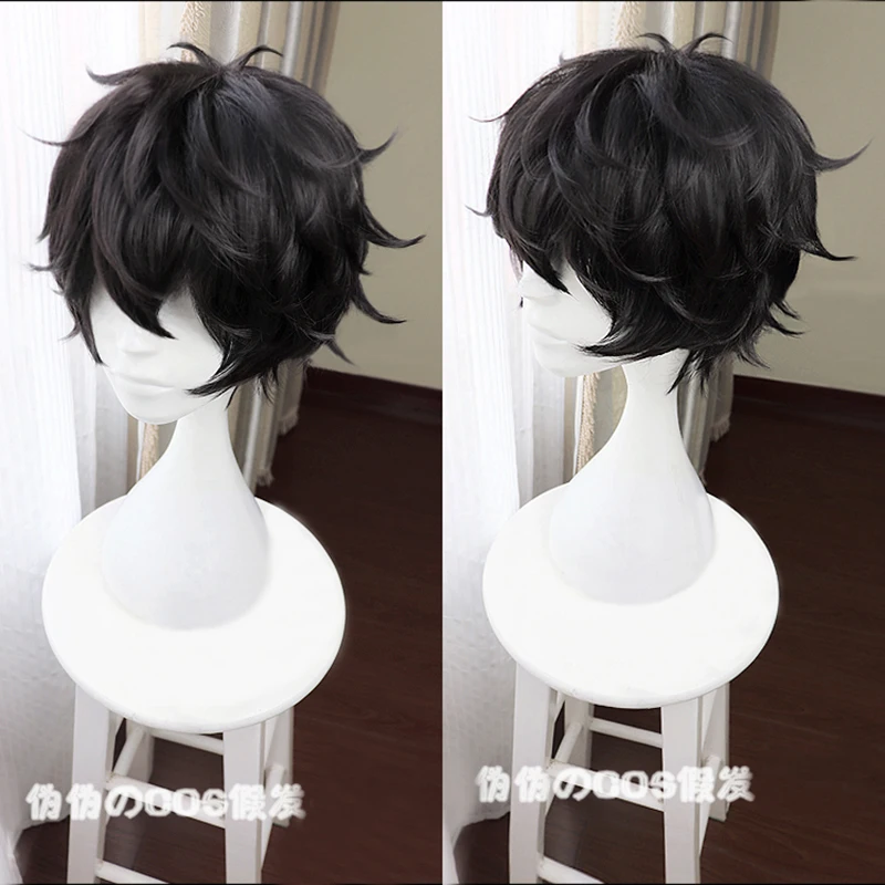 yandy costumes Game Persona 5 P5 Hero Kurusu Akira Short Black Wig Heat Resistant Hair Cosplay Costume Wigs + Freen Wig Cap naruto cosplay