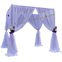 10’x10’x10′ White Wedding Pavillion with stainless steel Pipe Stand square canopy drapes Wedding Stage Decoration