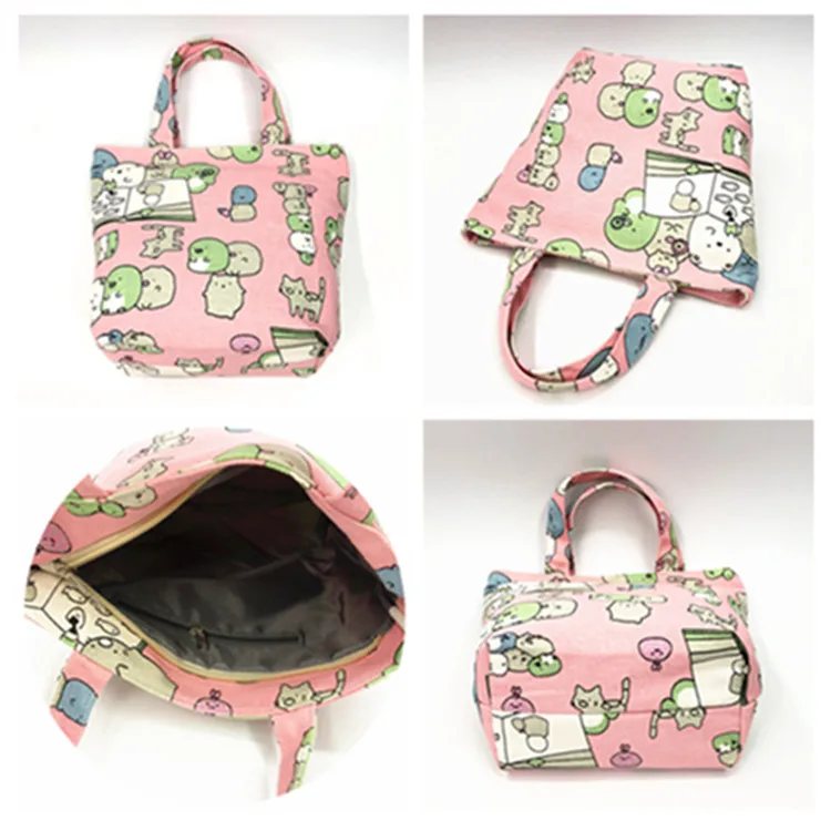 Melody Crayon Shin-chan Модные Портативные холщовые сумки для обедов, мультяшная сумка для пикника, коробка для еды, сумка для хранения для женщин, девочек, детей