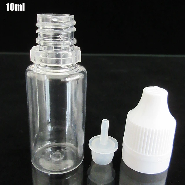 Flacon compte-gouttes vide en plastique, 10/30ml, 50 pièces, compte-gouttes,  rechargeable, pour jus, huile, aiguille, couvercle noir/blanc - AliExpress