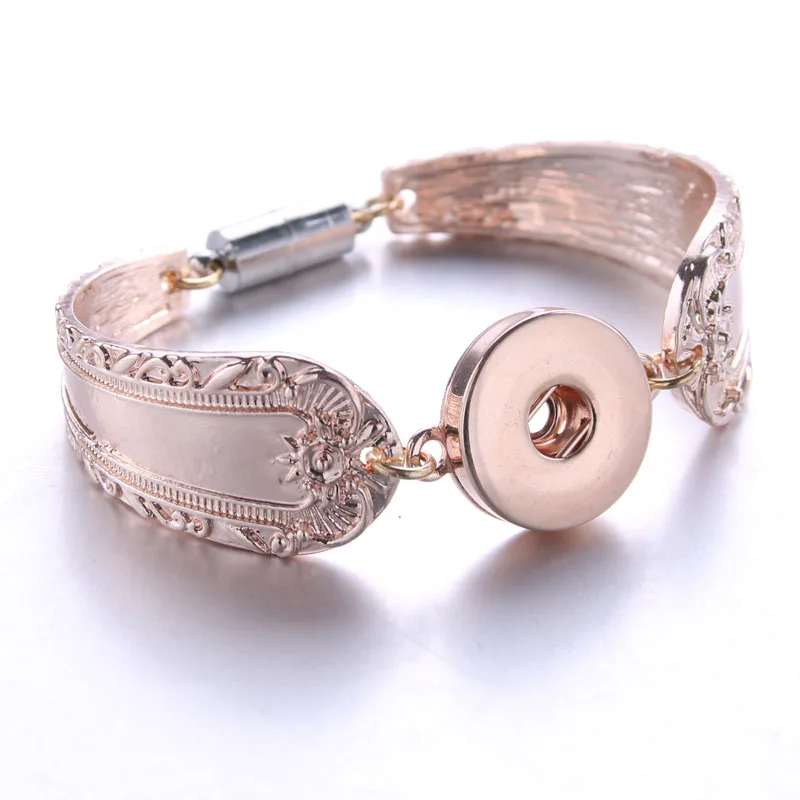 Bracelet Jewelry Magnet Bohemian Women Snap Vintage 18mm Metal Button