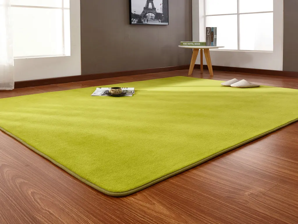 Green 160x200 см, 11 цветов, Искусственный Кролик, тканевый Противоскользящий коврик, толстые напольные ковры для гостиной, Одноцветный коврик для ванной комнаты, размер Cuatom - Цвет: Green