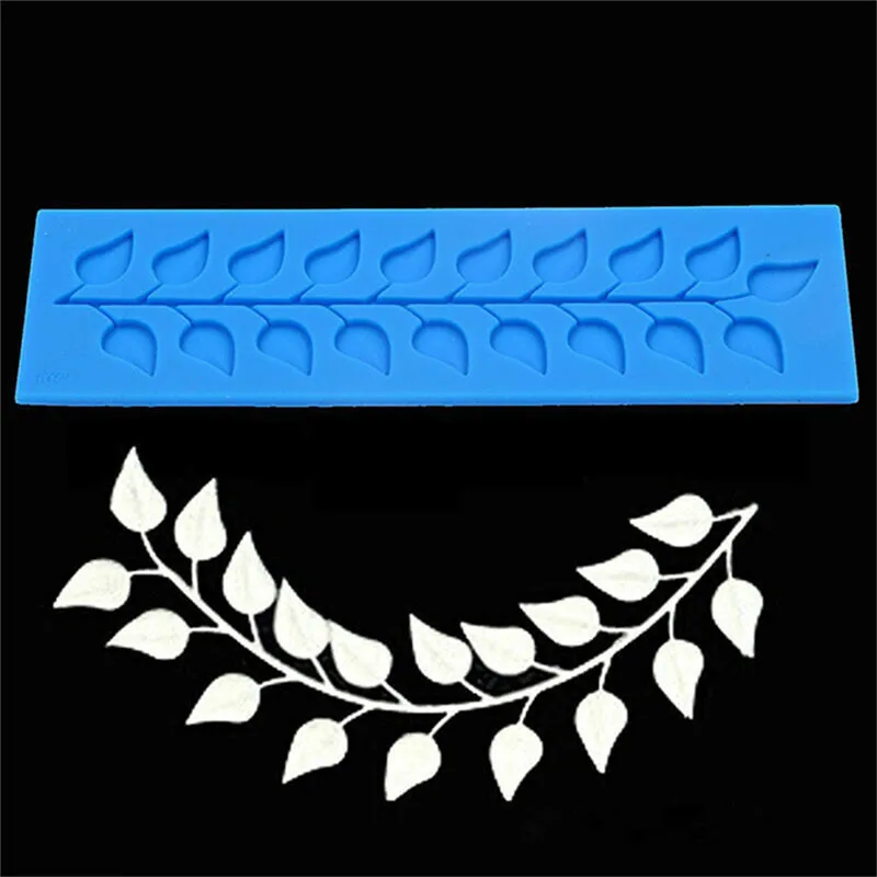TTLIFE Large Leaf Lace Rectangle Mat Pad Silicone Mold 3D Fondant Cake Baking Decorating Mould Decoration Tools DIY Gifts | Дом и сад
