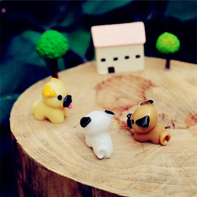 

ZOCDOU 3 Pieces Toady Dog Pug Zakka Perro Desk Display Model Small Statue Little Figurine Crafts Figure Ornament Miniatures DIY