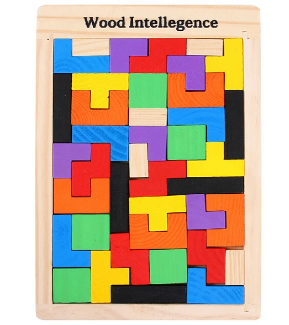 Wooden Intelligence Game Wood IQ Puzzle Brain Teaser Jigsaw Tetrisin