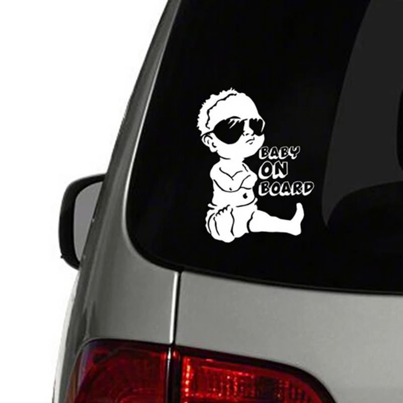 Cool Baby on Board Vinyl Car Sticker with Sunglasses Sign Decal Window
