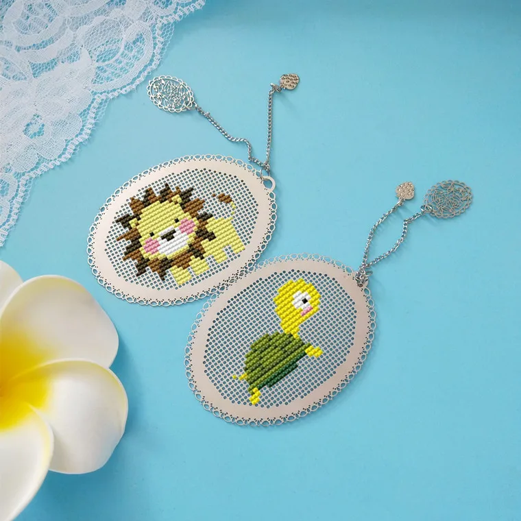 

Tortoise DIY Craft Stich Cross Stitch Bookmark Metal Silver Golden Needlework Embroidery Crafts Counted Cross-Stitching Kit