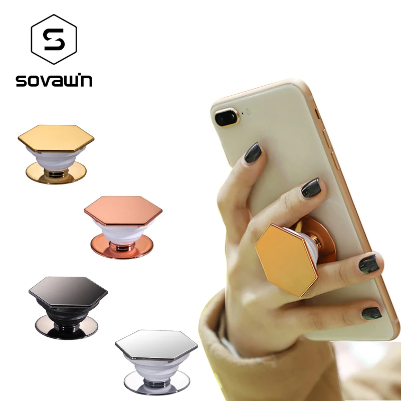 

Sovawin Universal Mobile Phone Holder Stand Hexagonal Air Bag Bracket Mount Fashion Phone Holder Ring Portable for IPhone X XS