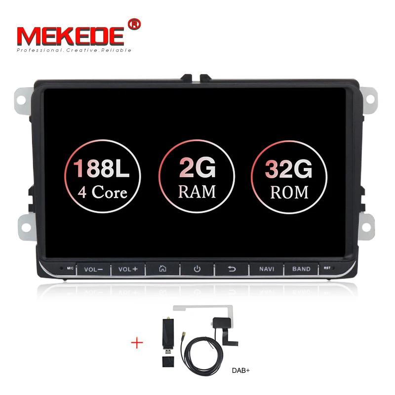 MEKEDE Android 9,1 2+ 32G автомобильный мультимедийный плеер для Volkswagen Golf/Polo/Tiguan/Passat/b7/b6/SEAT/leon/Skoda/Octavia радио gps - Цвет: car dvd DAB