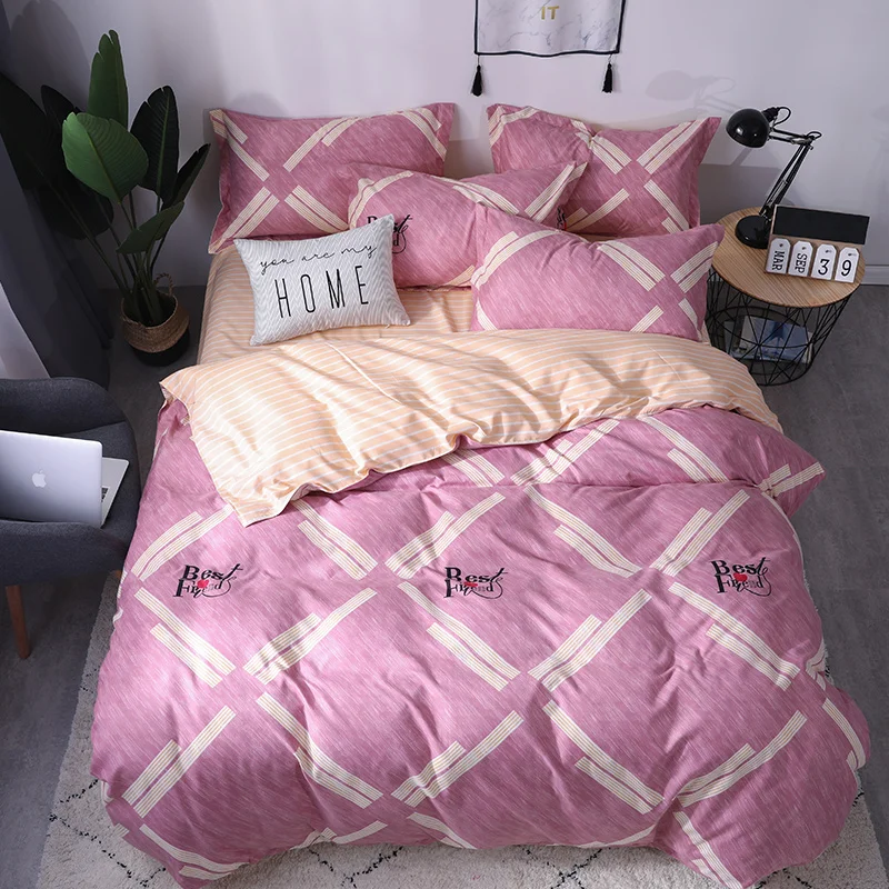 Luxury Bedding set the letter printing Duvet cover sets bed pillowcases sheet set King size Queen size set