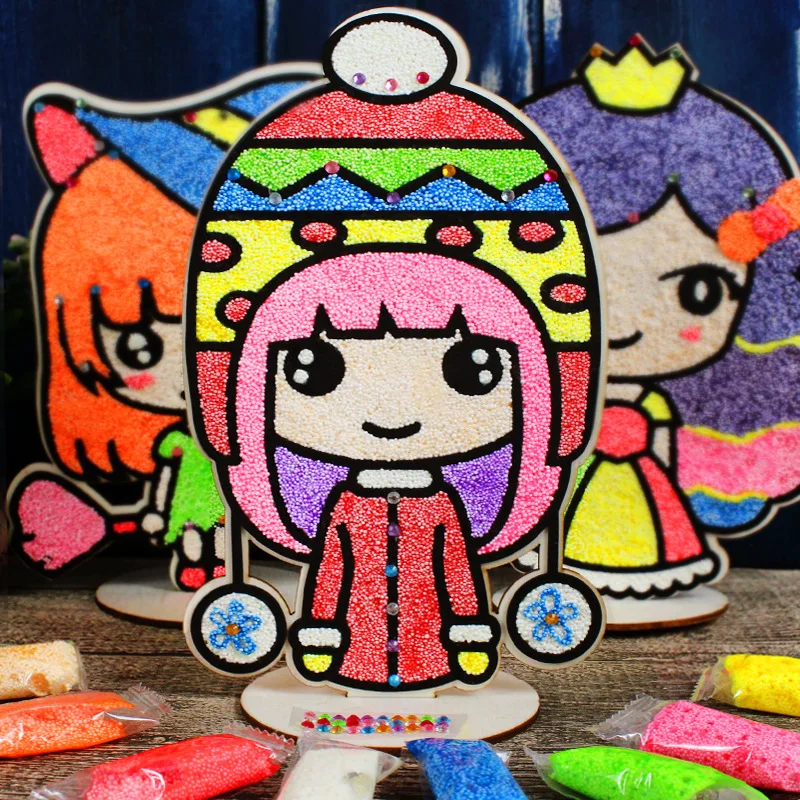 3D Board Snowflake Clay Painting Pearl Clay Drawing Children DIY Handmade Xylograph Picture Girls Kids Handmade Craft Toys
