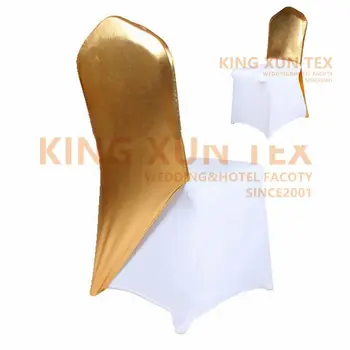 

50pcs Mettalic Bronzing Spandex Chair Cap Cover Lycra Stretch Chair Covers Hood For Wedding Event Decoration