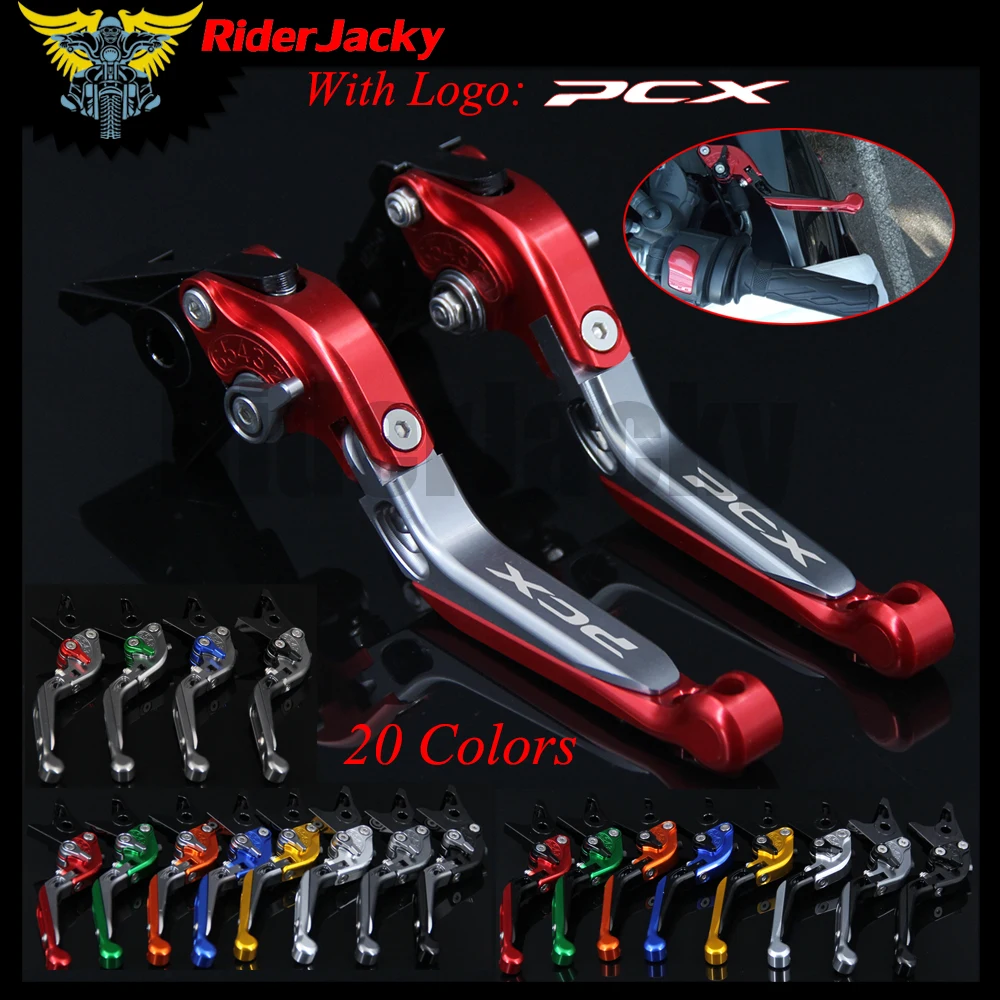 

RiderJacky LOGO "PCX" Motorcycle CNC Brake Clutch Levers For Honda PCX 125 150 Adjustable Extendable Foldable