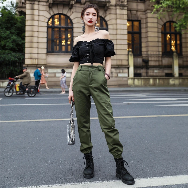 khaki camo trousers womens