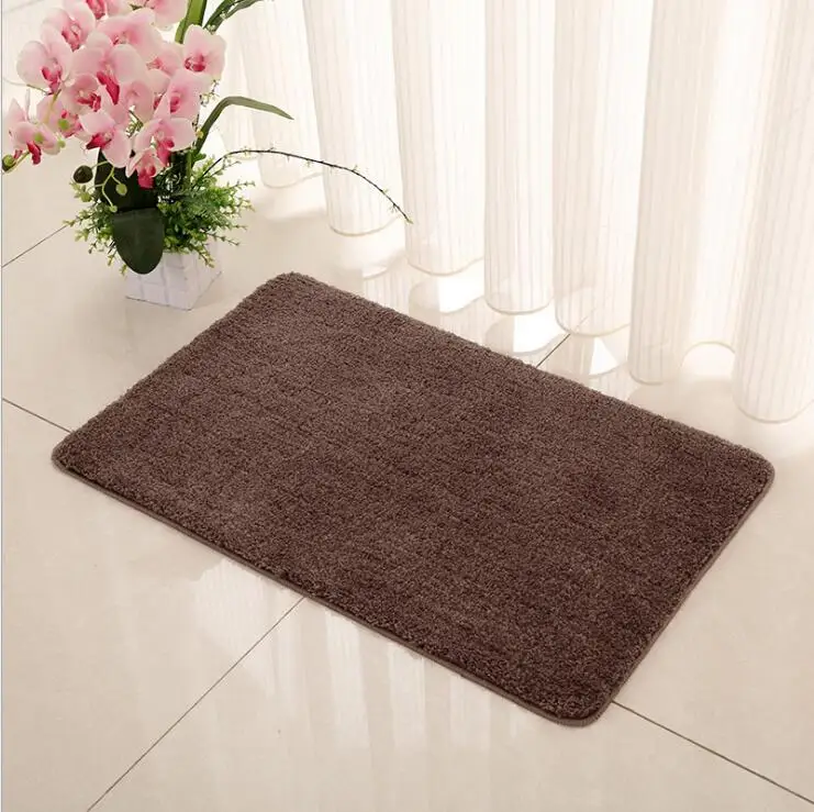 Fyjafon коврик для ванной комнаты Нескользящие коврики мягкий толстый коврик для гостиной коврик для пола впитывающий машинная стирка 40*60/45*70/50*80 - Цвет: Brown