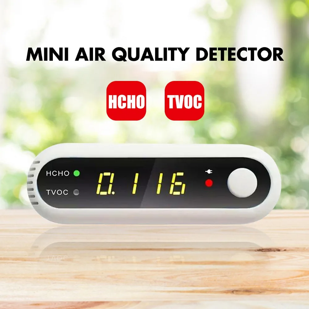 

Mini Digital Air Quality Monitor HCHO TVOC Detector Formaldehyde Tester Gas Analyzer Portable Home Office Car Diagnostic Tool