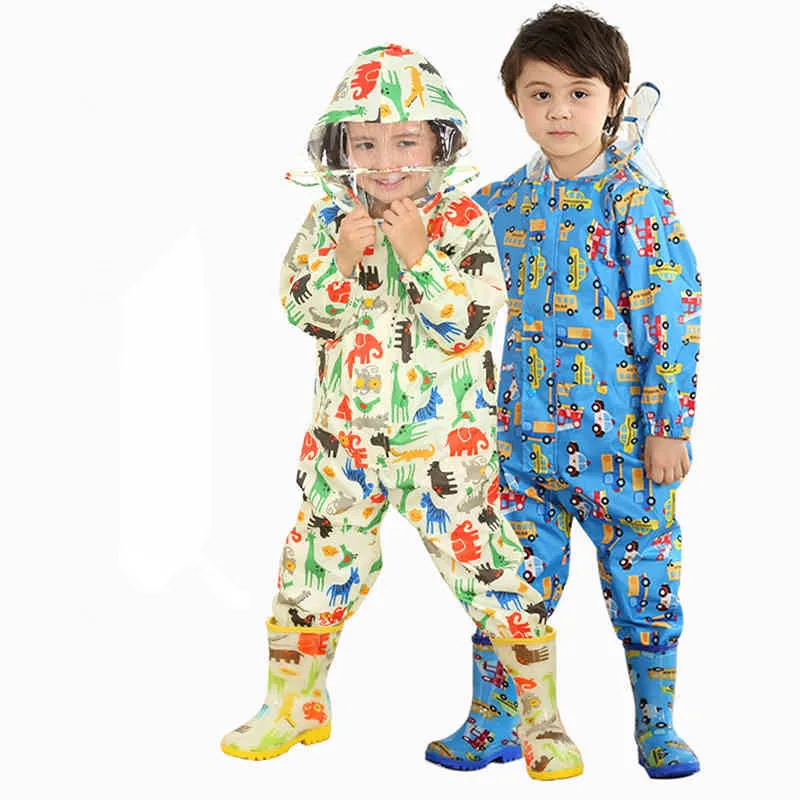 

Outdoor 80-135cm kids Siamese rain suit waterproof play water sand snow baby boys girls primary school students raincoat poncho