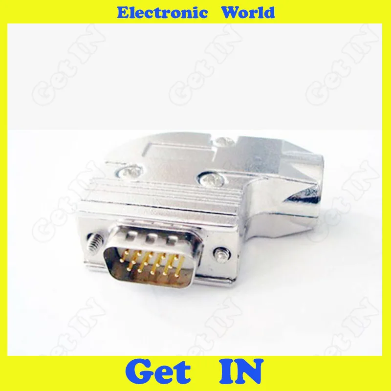 5pcs 3U Gold Plated D-sub Connector DB15 VGA Male Plug 90 Degree Metal Housing 3 Raw 15 Pin Solid Jack | Обустройство дома