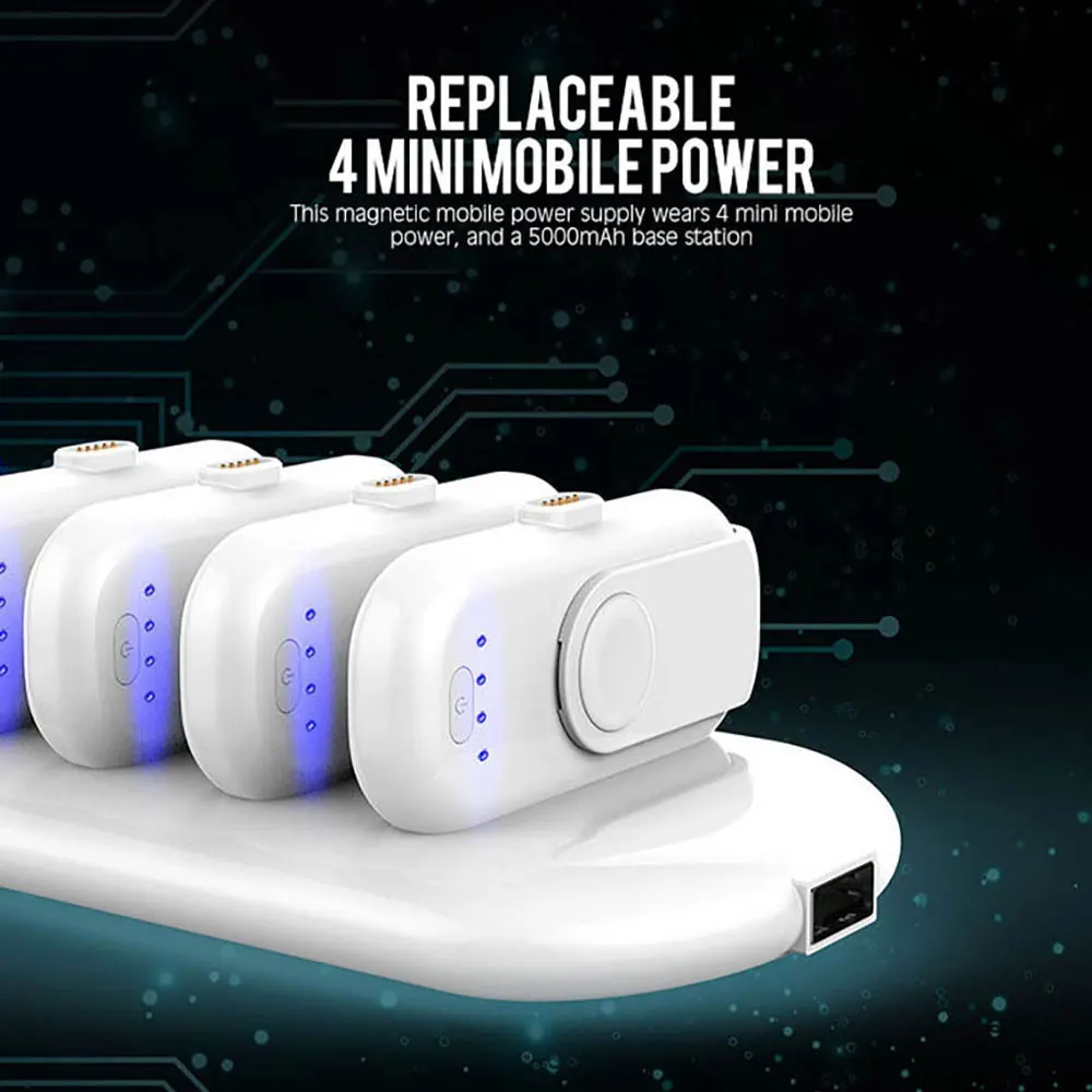Портативное магнитное зарядное устройство для iPhone Micro usb type C мини магнитное зарядное устройство