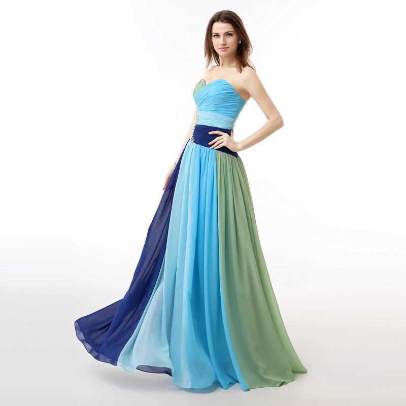 Colorful Rainbow Evening Dresses Long A Line Sweetheart Crystals Chiffon Formal Evening Gown Plus Size Backless Prom Dr Color Picture Color US Size 24W Colorful Rainbow Evening Dresses Long A Line Sweetheart Crystals Chiffon Formal Evening Gown Plus Size Backless Prom Dr Color Picture Color US Size 24W