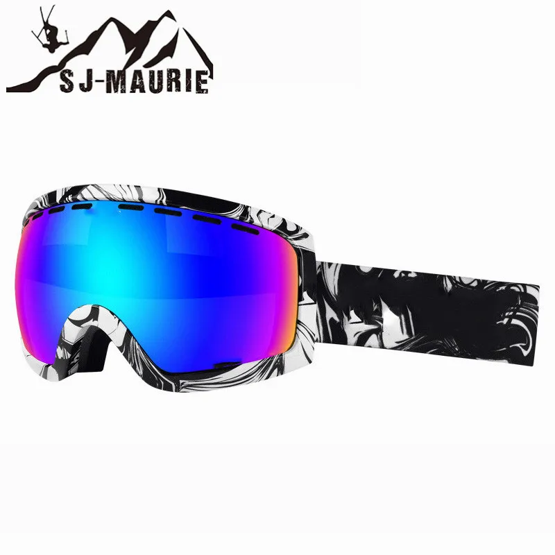 Esquí gafas de lente doble capa Anti-niebla grandes profesional esférica gafas hombres mujeres Multicolor Snowboard gafas máscara