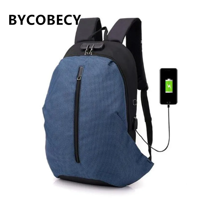 

BYCOBECY New Stylish Leisure Large Capacity Backpack Male USB Multi-function Anti-theft Backpack With Two Shoulders