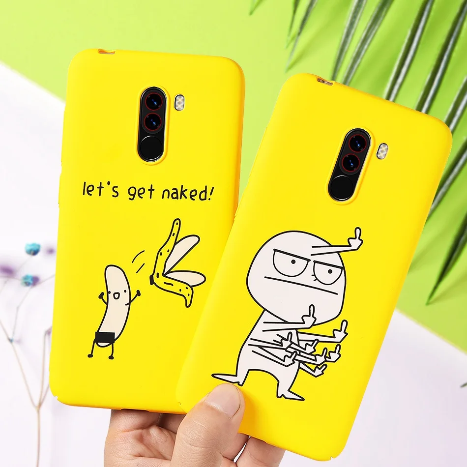 TOMKAS Funny Banana Bad Boy Case Pocophone F1 Case Hard Back Cover Cute Floral Animal Coque Phone Cases for Xiaomi Pocophone F1  (12)