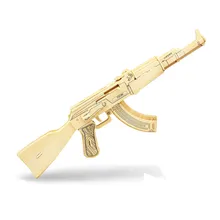 44 см раннее образование детей 3d Diy деревянные пазлы военные игрушки пистолеты M4 AK47 модель