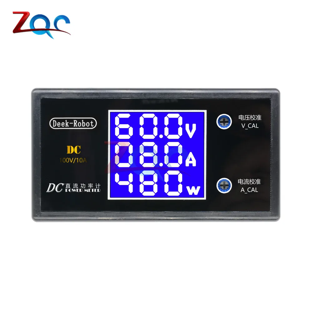 DC 0-100V 10A 1000W LCD Digital Voltmeter Ammeter Wattmeter Voltage Current Power Meter Volt Detector Tester Monitor 12V 24V 36V