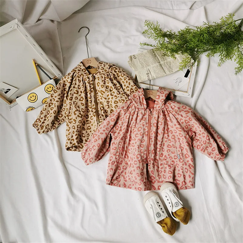 

2019 New Arrival Baby Girls Leopard Hooded Coat Autumn Kids Clothes Girls Jacket 1-6 years