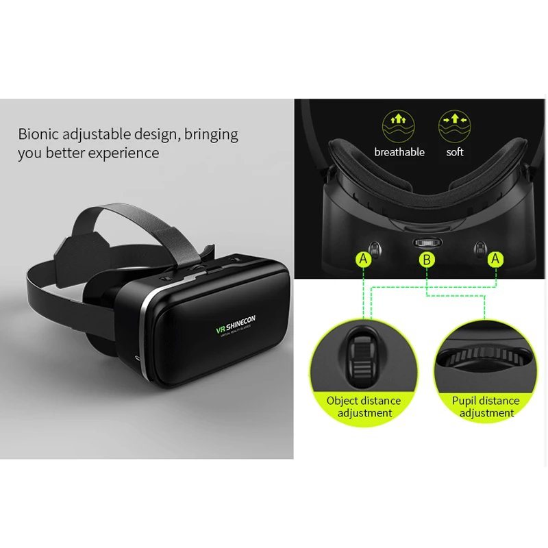 Черный ультра чистый картон VR очки коробка Виртуальная реальность 3D для Android iOS