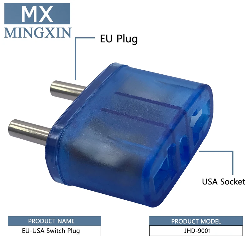 

European style for American socket round Double plug for flat round socket 9001 (4.8MM) conversion plug