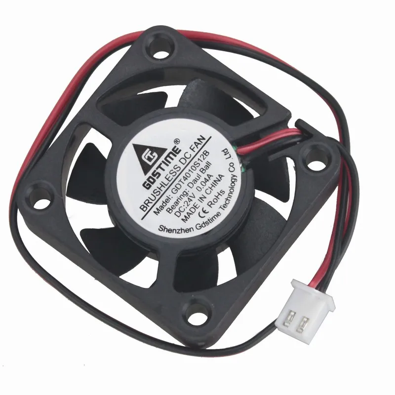 Gdstime dc 24 v 40 mm Rolamento de Esferas 40*40*10 mm 2pin 4010 Computador pc Cpu Ventilador de Refrigeração Preto 10 Pcs - Imagem 5