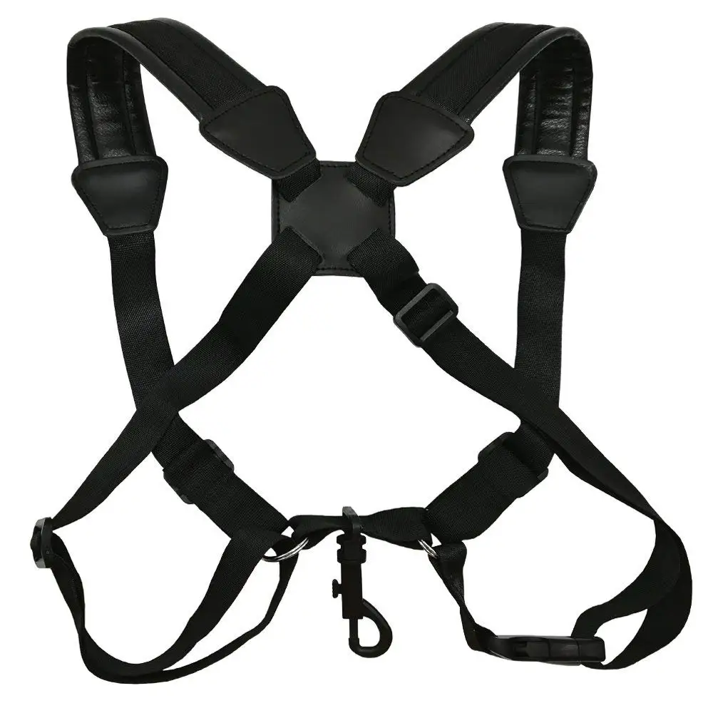 

Saxophone Shoulder Strap PU Padded Back Harness for Alto Tenor Soprano Baritone Sax Black