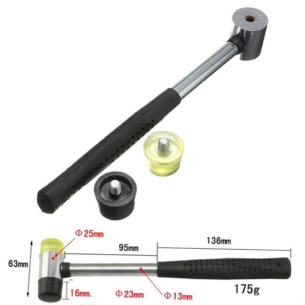 25 мм двусторонний мягкий резиновый молоток для многофункционального ручного инструмента жесткий пластик и нескользящий пластиковый захват идеальный инструмент