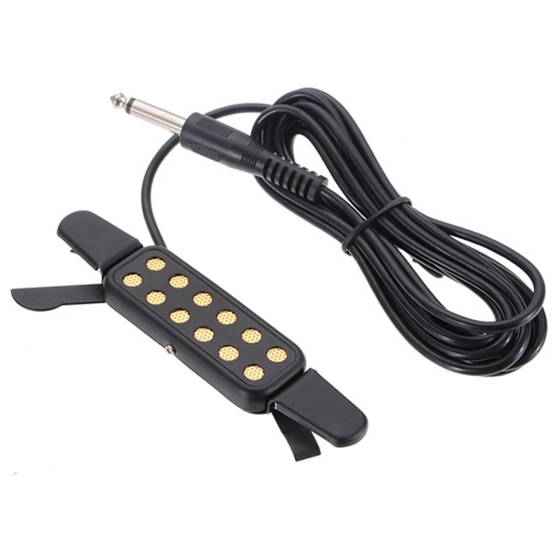 

Hot Sale 1/4" Clip-on Sound Pickup Microphone Wire 12 Hole Acoustic Electric Guitar Pick up Transducer Amplifier