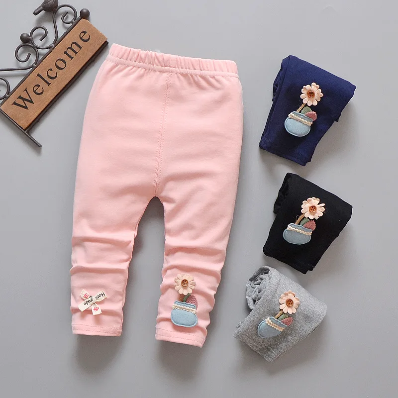 Baby pants 2018 spring new flower cotton comfortable female baby girls