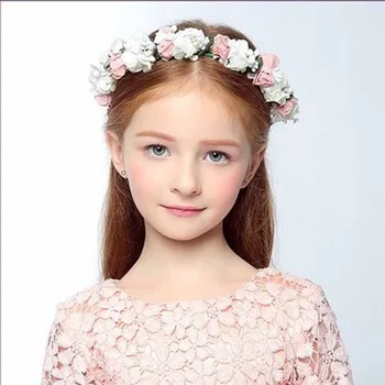 boho floral wrist flower girl garland headwear crown of flowers for hair wreath headband accessories headpieces wedding tiara