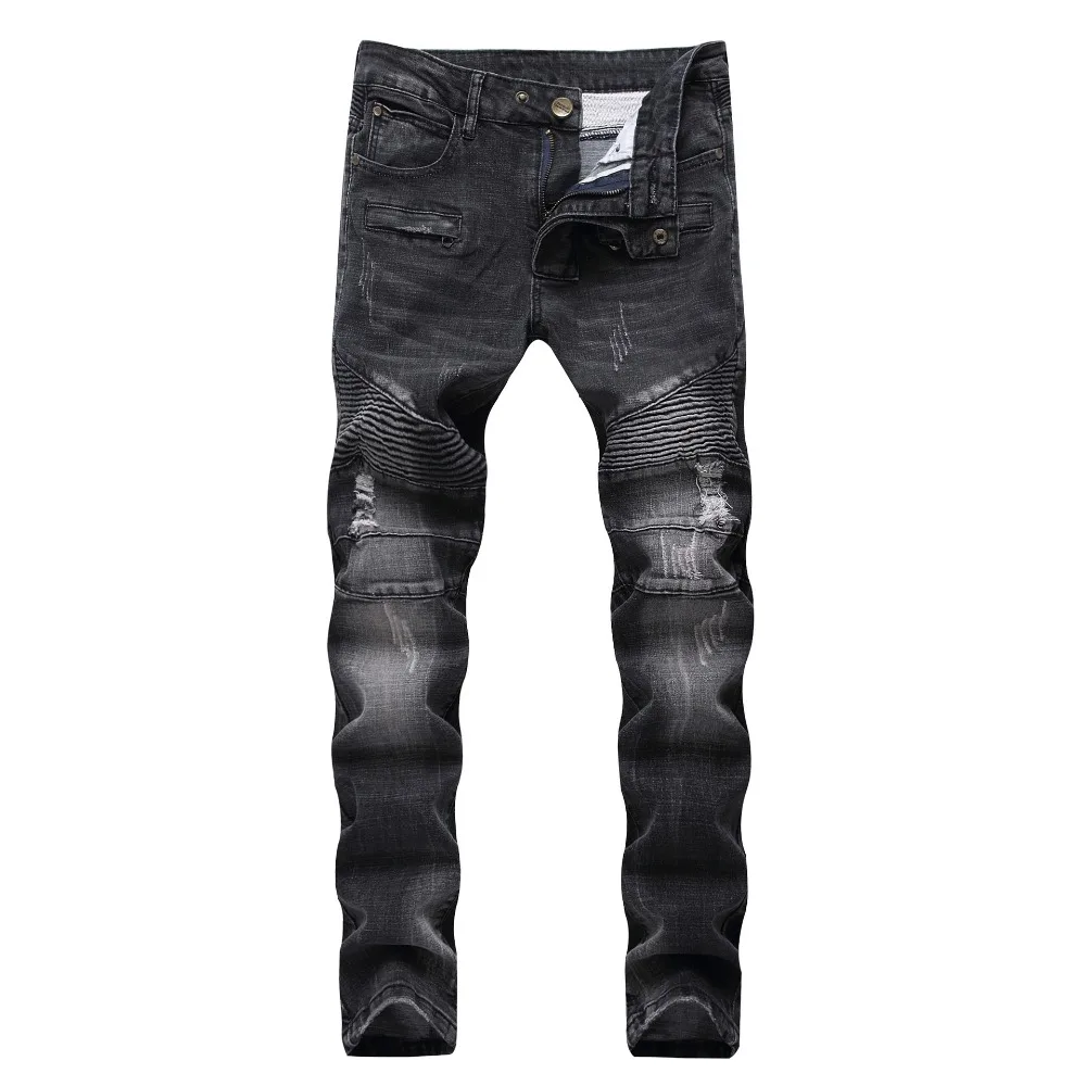 Новая мода мужские джинсы Подиум Тонкий велосипедист-гонщик джинсы модные хип-хоп обтягивающие джинсы для мужчин джинсовые штаны для бега