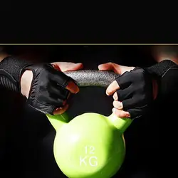 Тяжёлая атлетика тренажерный зал Прихватки для мангала Для мужчин носимых дышащие нескользящие спортивные перчатки Фитнес Половина Finger