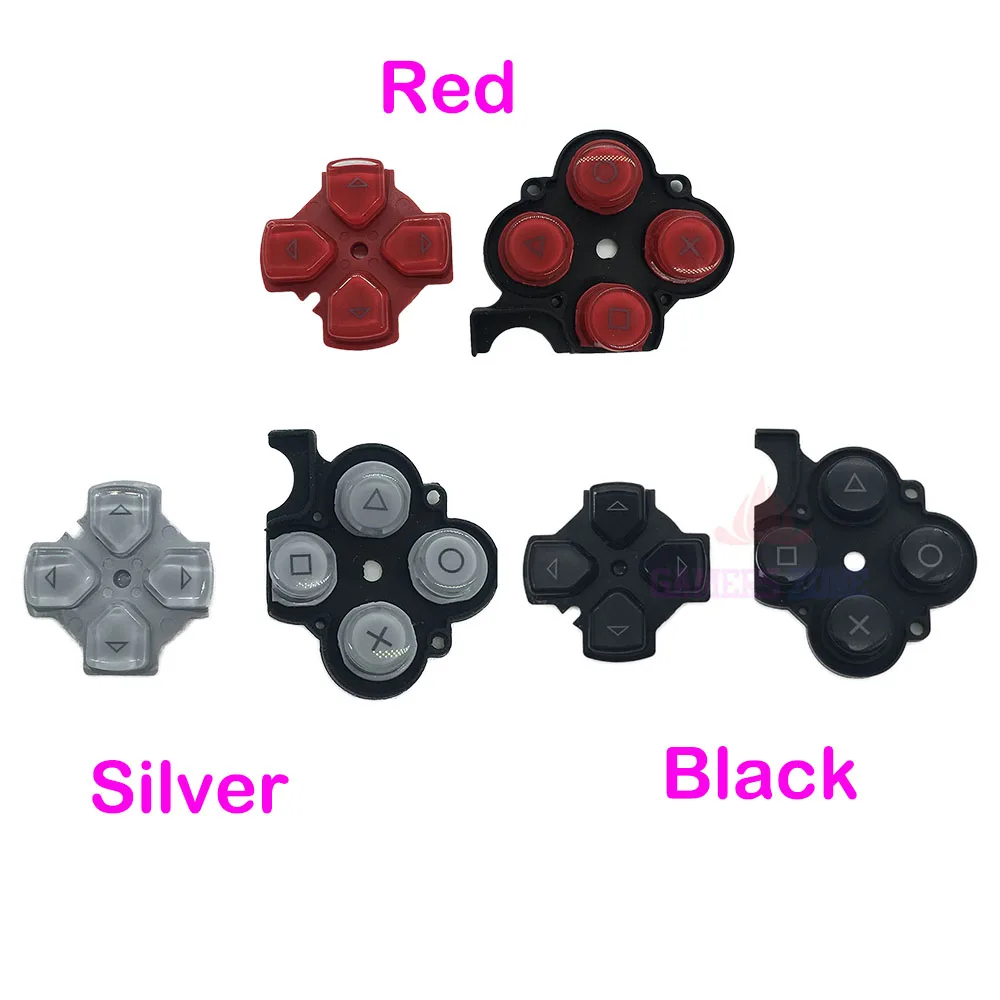 

Black Red Silver Buttons Key Pad Set for Sony PSP3000 Slim Console Replacement Left Right Button