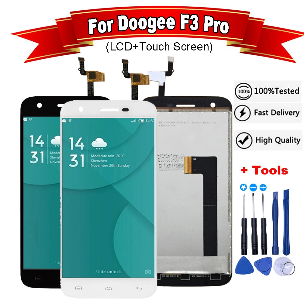 

5.0"inch For DOOGEE F3 Pro LCD Display and Touch Screen Digitizer Assembly Replacement For f3 pro lcd free Tools