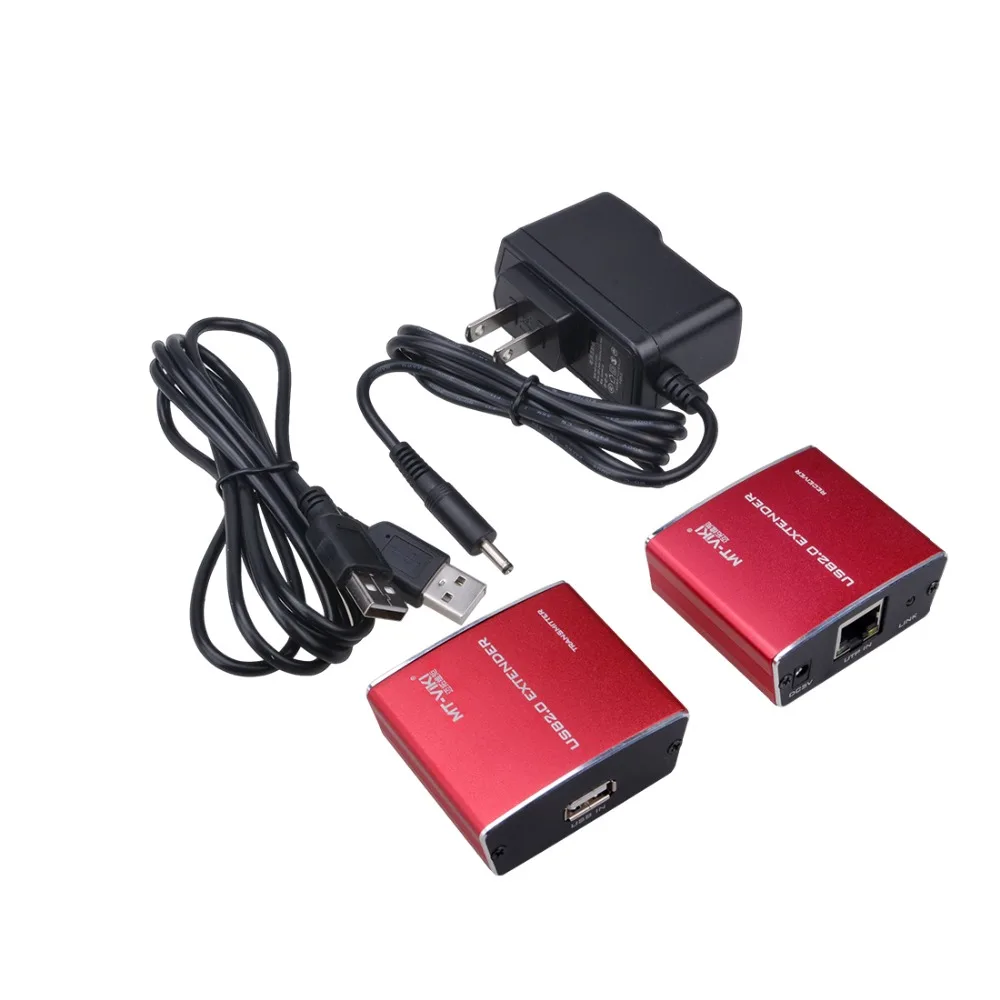 

Iseebiz 100mUSB 2.0 Extender over RJ45 Cat5 Cat 5e Cat6 LAN UTP Cable Extendion Aluminum Alloy Housing USB Repeater up to 330 ft