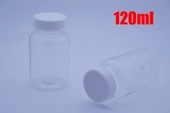 

500pcs 120ml Transparent PET Medicine Bottles,Capsules/Pills/Powder/Vitamin Plastic Bottles--White Color Caps