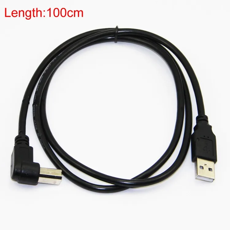 Bochara 90 градусов USB 2,0 кабель для принтера тип A папа-Тип B Папа из фольги+ Плетеный экранированный 30 см 50 см 1 м 1,5 м 1,8 м 3 м 5 м