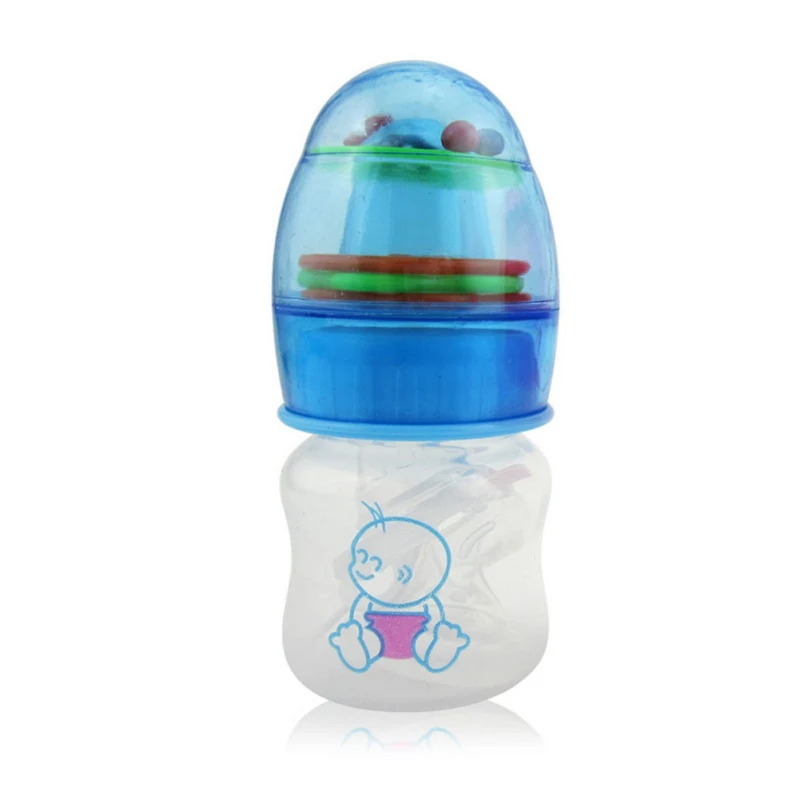 Детская бутылочка для кормления питья, бутылка с ручкой, детские соломенные бутылки для сока и воды, красивая детская бутылочка, чашка для новорожденных, 2 цвета - Цвет: Синий